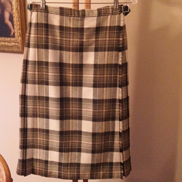 Vintage  wool wrap tartan skirt - Picture 2 of 3